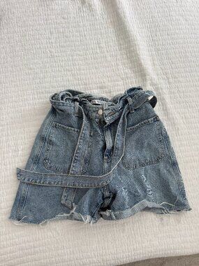 Zara Denim Paperbag Shorts